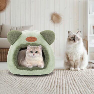 Кіт Будинок ТоКінЦен, Миючий, для Кішок, Кроликів, Собак, з Антиковзким Дном та Знімним Матом, Зелений