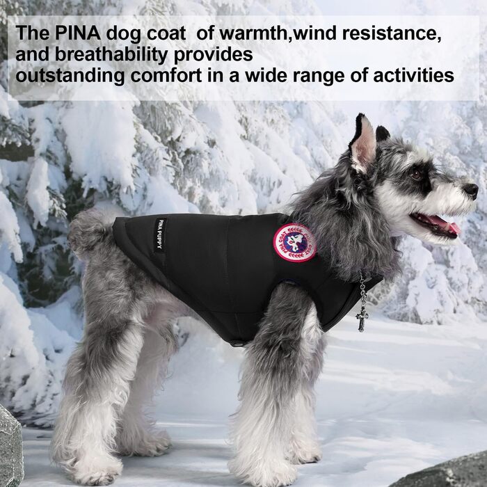 Зимовий одяг для собак PINA: тепла куртка, жилетка, вітронепроникний костюм. Червоний, чорний, S-XXL