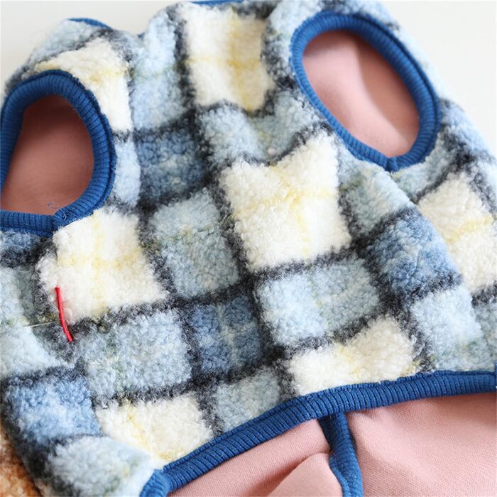 Теплий флісовий теплий одяг для собак великих порід, таких як Французький бульдог, Коргі, Мопс, Бульдог, Бультер'єр, Шіба та інші - зимова куртка, колір блакитний, розмір L: обхват грудей 58-64 см, блакитний