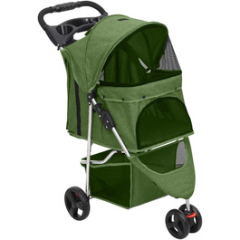 Складаний візок для собак vidaXL 80x46x98 см, оксфорд, зелений