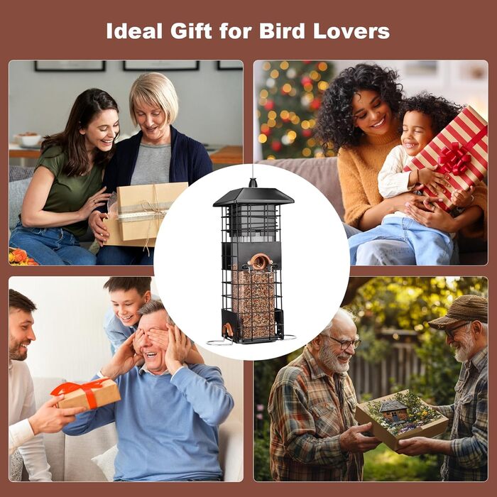 Підгодовувач для птахів на гачок, металевий годівник для диких птахів, годівниця для птахів у сад/на балкон