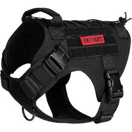 Тактичне обплетення для собак OneTigris Fire Watcher 2.0 з металевою застібкою, з ручкою, No Pull, MOLLE, чорний