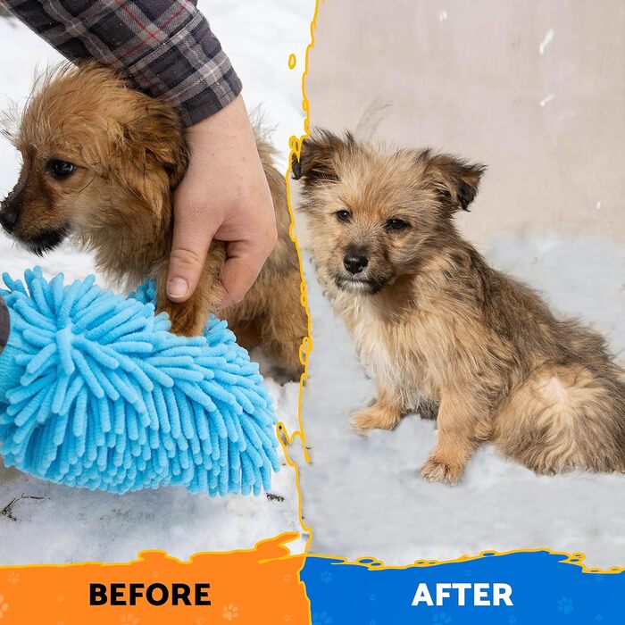 Очисник лап для собак PeppyPup, маленький з ручкою – мийка лап для собак, мікрофібровий рукавичка для сушіння, для собак малих порід (Бігль, Тер'єр)