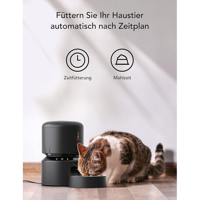 Автомат годування котів PETLIBRO для вологого корму з мискою з нержавіючої сталі, з напівпровідниковим охолодженням, Wi-Fi управління через додаток, 3 дні свіжості, годівниця для вологого корму (темно-сірий)