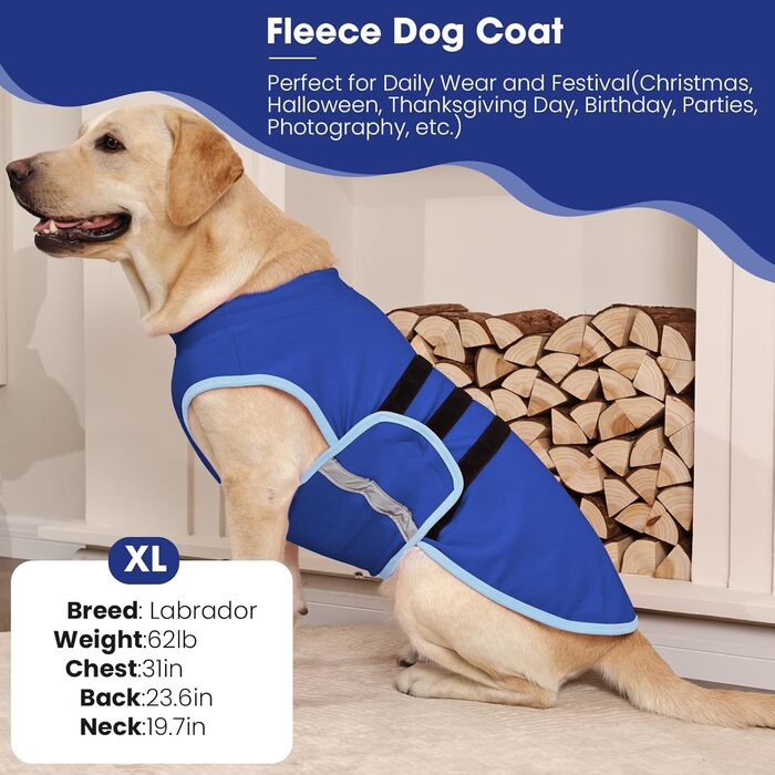 Флісовий одяг для собак Nanaki: теплий, зручний, для дрібних та великих порід (Бігль, Бостон Тер'єр), для осені, весни та зими, регульований, еластичний