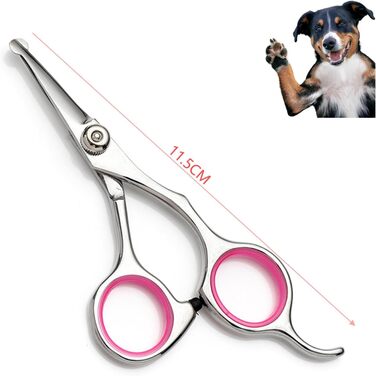 Професійна 5-в-1 фен для собак: ножиці з нержавіючої сталі, безпечні, прямі та філігранні ножиці, ножиці для стрижки та грумінгу, гребінець (рожевий)