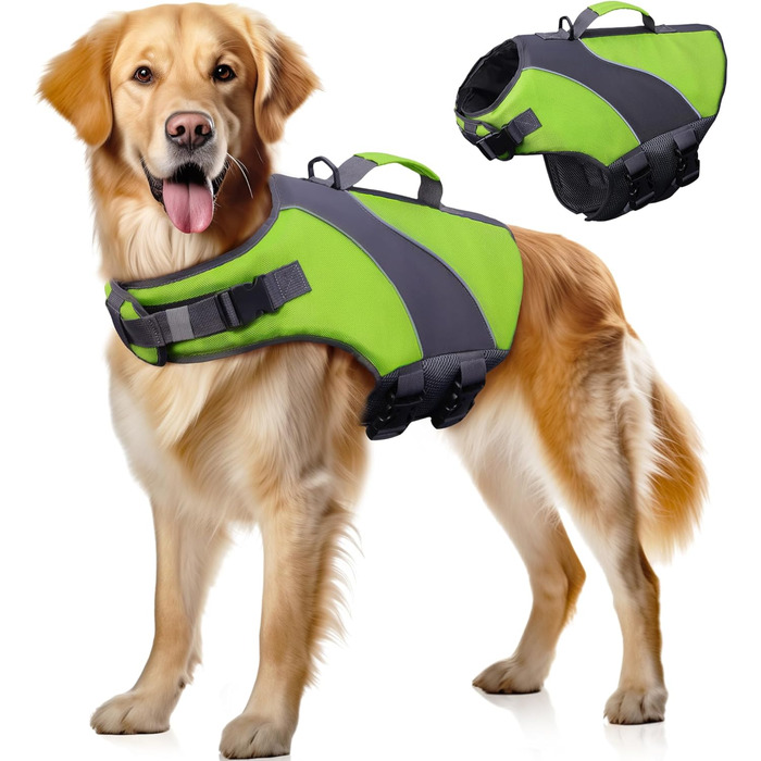 Жилет рятувальний для собак, зелений, L, Limettengrün