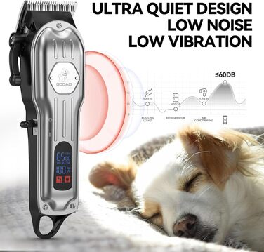 Професійний набір для догляду за собаками: триммер для подушечок лап, бездротовий шерстеріз для густого хутра, тихий нашийник-шлифувальник, машинка для стрижки собак, котів та інших домашніх тварин (сріблястий)