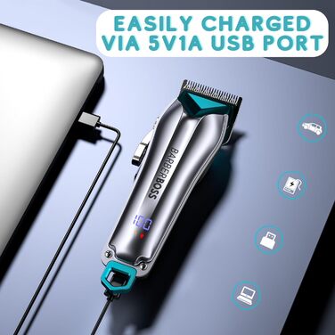 Професійна машинка для стрижки собак та котів BarberBoss QR-9088, бездротова, для густого хутра, комплект