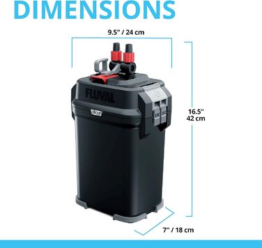 Зовнішній фільтр Fluval A447 307 для акваріума, 300 л, чорний