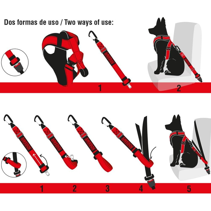 PONSA SAVEDOG: Безпечний поводок-переноска для собак. Міцний, вантажопідйомність 1000 кг, відповідає ISO 27955:2010