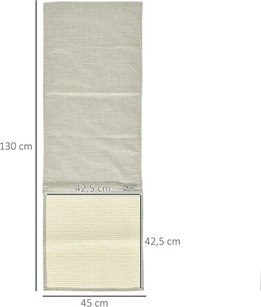 Килимок для котів PawHut 2 шт. 130x45 см, сизаль, захист від подряпин для дивану, меблів, дверей (бежевий+сірий)