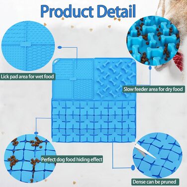 Килимок для собак з силікону, повільне годування, килимок-іграшка з присосками, 40x40 см, фіолетовий