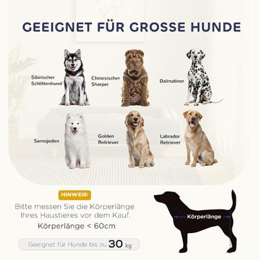 Диван для собак PawHut - зручне ліжко для тварин з підлокітником, на дерев'яних ніжках, сірого кольору, розмір 96 x 66 x 24 см, для собак до 30 кг та 60 см висоти в плечі