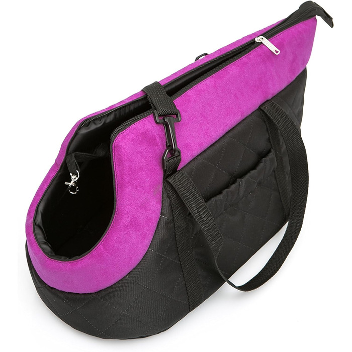 Транспортна сумка для собак та котів - переноска для собак середніх та маленьких порід (R1, чорно-рожевий)
