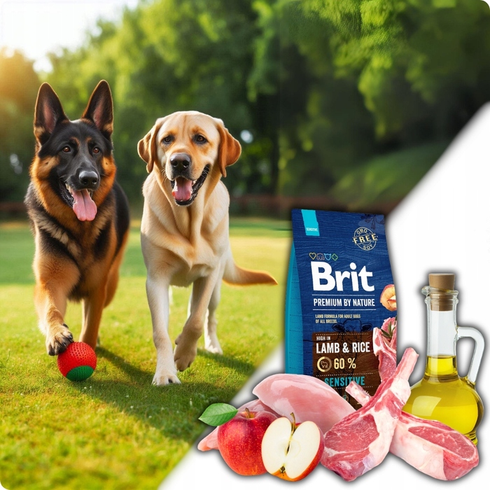 Сухий корм для собак BRIT Premium By Nature Sensitive Ягня, 15 кг