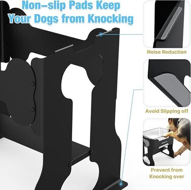 Підвищений миска для собак об'ємом 9.1 л з нержавіючої сталі з підставкою, 36 см заввишки для великих порід собак, стабільний металевий фуршет для полегшення суглобів, легко миється для використання в приміщенні та на вулиці