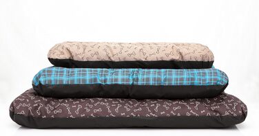 М'який лежак для собак, лежанка-софа для тварин, подушка для собак, корзина для собак, м'яке ліжко для собак, 90 x 60 см, бежевий, R1, з принтом лапок