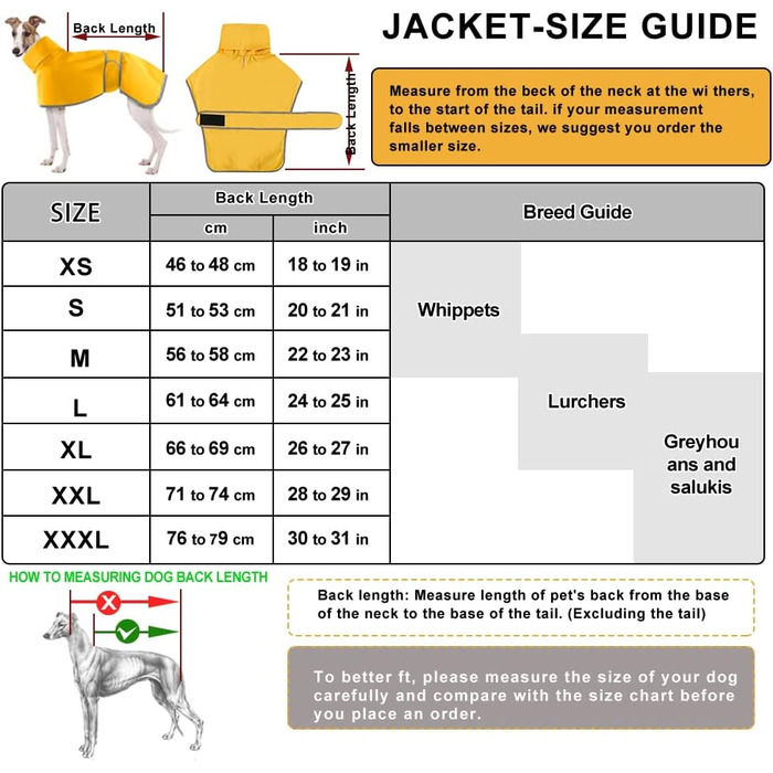 Жаропрочний дощовик для породисті собаки Віндгаунд (M, жовтий) - водонепроникний, легкий, для літа та зими