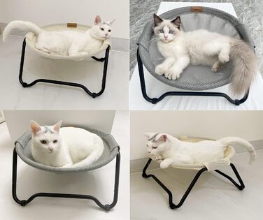 ROODO Лежак-гамак для котів, знімний, праний, сітчастий, круглий, дихаючий, легка збірка, для дому