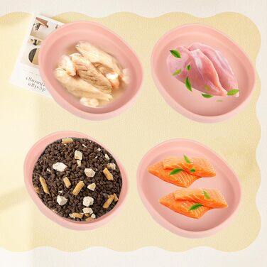 Набори мисок для котів та собак Bebeibon, силіконові, неслизькі, 330 мл, 2 шт. (Рожевий)