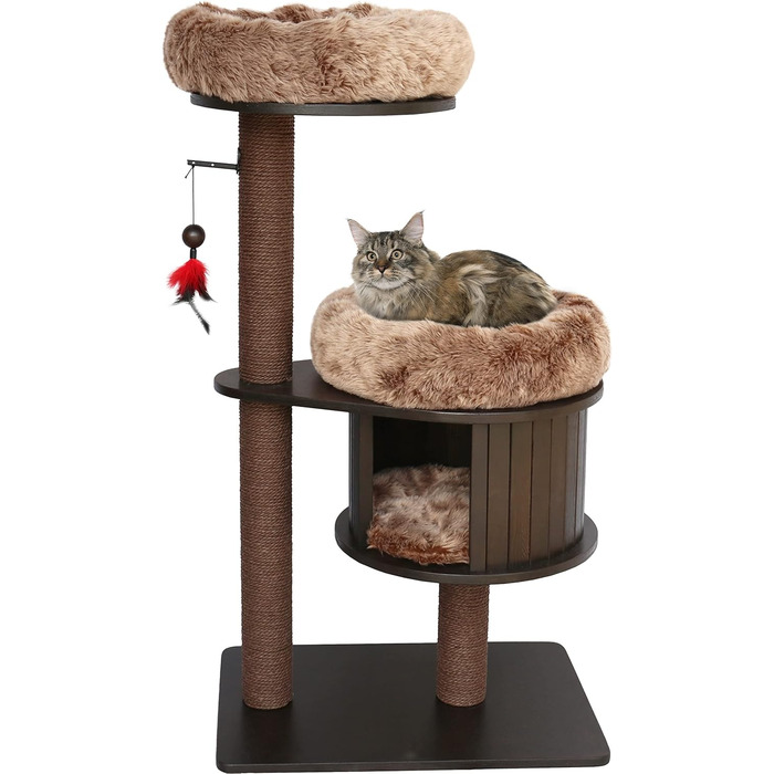 Дряпак для котів Flamingo Raisa 3 – Коричнево-сірий, 198 см | XXL-комплекс для лазіння