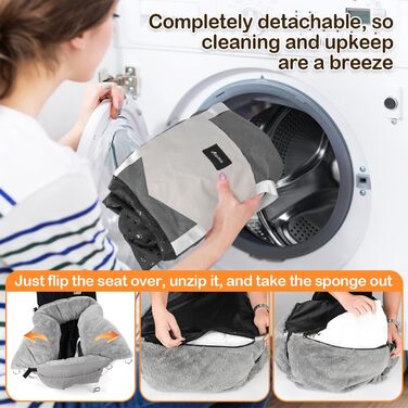 Автокрісло для собак 3-в-1 з розкладним ліжком – переносна автолюлька для маленьких собак, з м'яким матрацом, для переднього або заднього сидіння, внутрішнє та зовнішнє використання (02-Сірий)