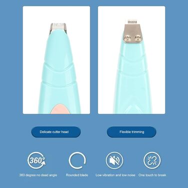 Набір для догляду за собаками Flexman: машинка для стрижки, шлифувальник нігтів, тример для обличчя, задньої частини тіла та очей (блакитний)