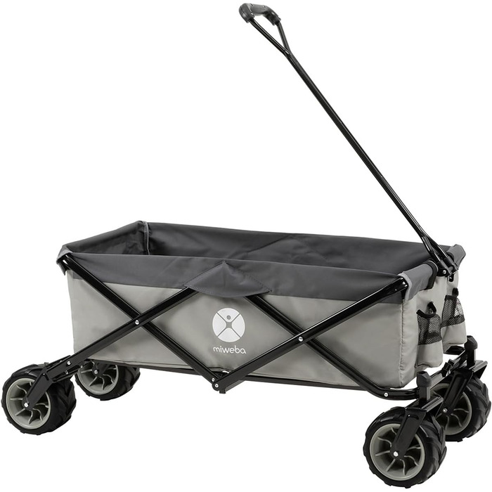 Складаний візок Miweba MB-30 | Вантажопідйомність 120 кг - для дітей, саду, пляжу | Сірий