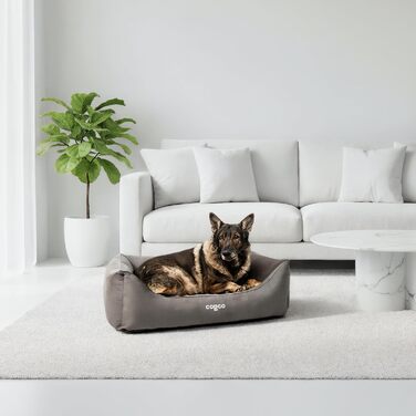 CopcoPet лежанка для собак великих порід, XXL, з штучної шкіри, антиковзаюча, ортопедична, 110 x 90 см