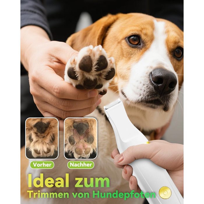 Триммер для собак і котів Unibono Leise - акумуляторний, 4 насадки для грумінгу, 7000 об/хв