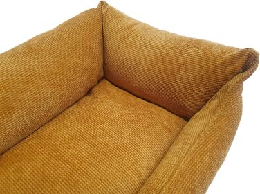 Ортопедичне ліжко для собак, сумісне з великими, середніми та маленькими породами, жовто-гірчичний колір, миється, розмір S (60x40x15 см)