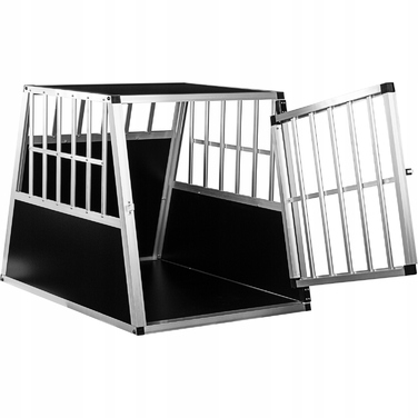 Переноска для собак PETSTUFF, чорно-срібляста, розмір L (65 x 91 x 69,5 см)