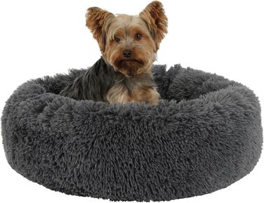 Кербл Pet Kuschelbett Fluffy - м'яке ліжко для котів та собак, 76x76x19 см, сірий колір, поліестер, антиковзаюча підкладка
