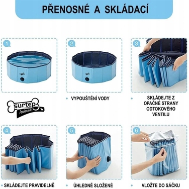 Складаний басейн для собак, 100 x 30 см, синій