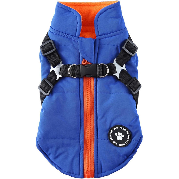 Зимовий антідощовий одяг для собак – тепла флісова куртка для цуценят, маленьких, середніх та великих собак (блакитний, XL)