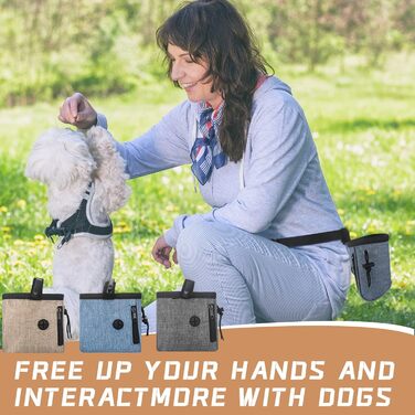 Набір з 3 мішечків для собак Leckerlibeutel, миючих, з поясом та диспенсером для відходів, іграшка для тварин, контейнер для сухого корму та ласощів, 2 способи носіння