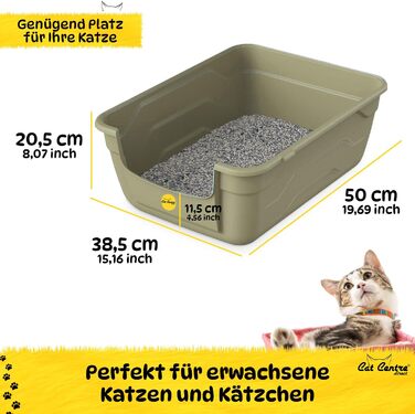 Набір для туалету котів Cat Centre з високим бортиком, без кришки, рожевий, 50 x 38,5 см (сірий)