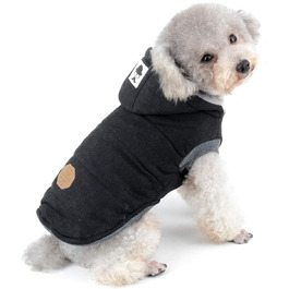 Зимова куртка для собак Selmai, тепла накидка для маленьких собак, чорна, XL