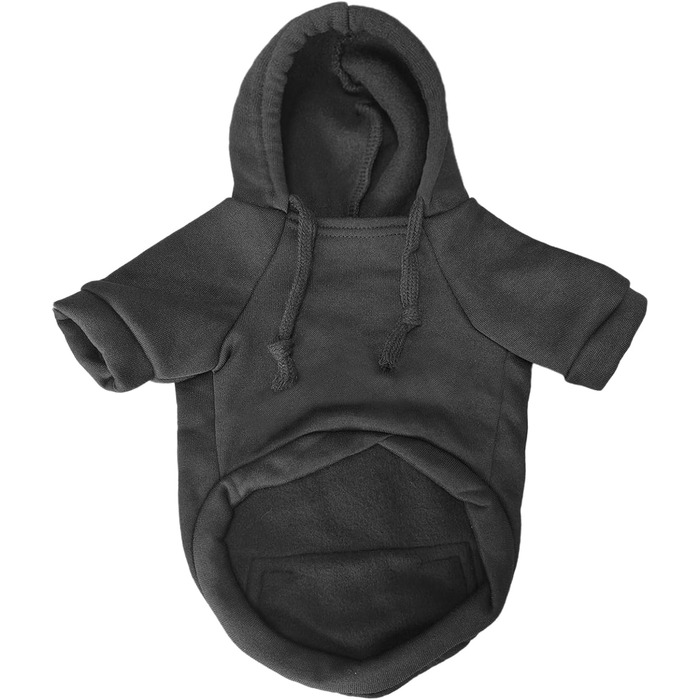 Теплий зимовий халат для собак з кишенею Jecikelon. Худі для цуценят, тепла одіяння для маленьких собак, чихуахуа. Розмір X-Large, чорний.