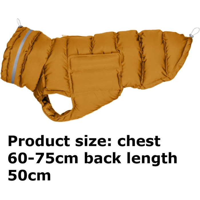 Жовта тепла зимова куртка для собак великих порід, захист від снігу та холоду