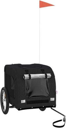 Причіп для велосипеда для собак, чорний, Oxford-Gewebe та метал, LH53839