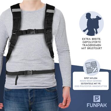 FUNPAK рюкзак для собак до 8 кг, розширюваний, з RPET, складаний, дихаючий, для котів і собак