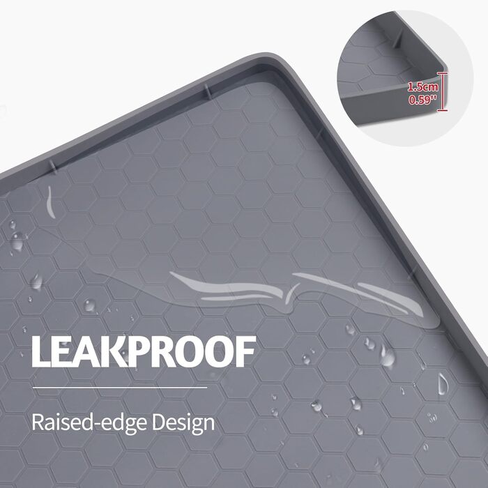 Килимок для котячого туалету Kalolary великий, силіконовий, сірий (86x56 см)