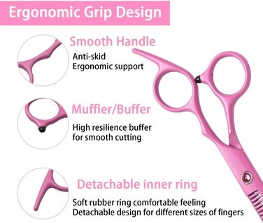 Набір професійних ножиць для собак 6.7 дюймів, рожевий. Ножиці для грумінгу, моделювання та стрижки шерсті собак та котів