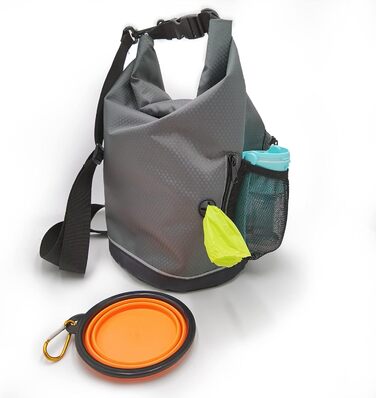 Водонепроникний мішок-ролтоп Beuniclo для корму для собак та подорожей, 350 мл, сірий