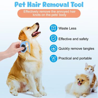 Кгребінець для розчісування вузлів у собак та котів Meetory (3 шт.), масажний гребінець 3-в-1, видалення ковтунів, видалення шерсті