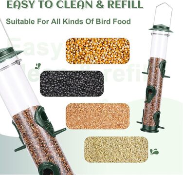 Годівниця для птахів Mixxidea з металевої труби, для зовнішнього використання, 6 портів, підвісна, для дикої природи