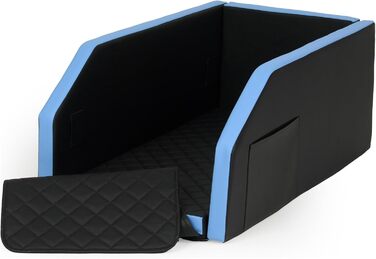 Автоматичне ліжко для собак у вигляді автомобіля, 55x100 см (чорний, блакитний)