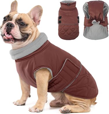 Тепла зимова куртка для собак Corgi, Cocker Spaniel (M, червоно-коричневий)